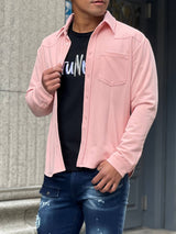 梨地プレーンシャツ