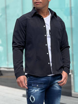 梨地プレーンシャツ