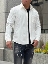 梨地プレーンシャツ