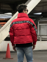 ニットリブ中綿ジャケット