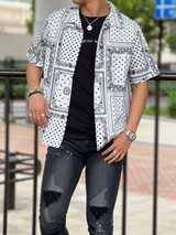 バンダナ柄半袖シャツ