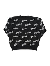 英字総柄ニット