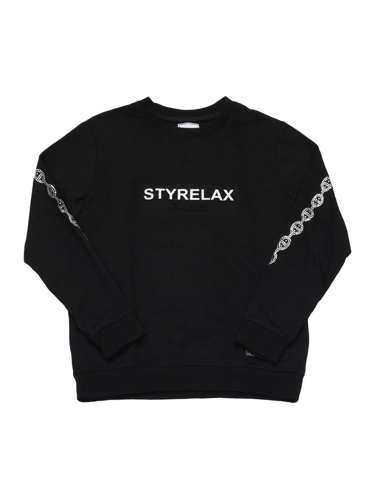 DOUBLE STANDARDラインストーン ロゴトレーナー　ブラック DOUBLE STANDARD CLOTHING（ダブルスタンダードクロージング）の