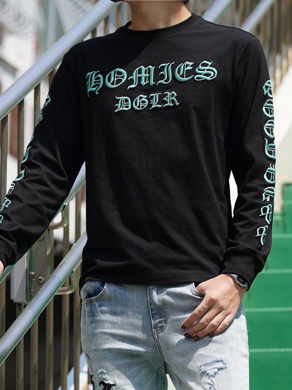 メタリック刺繍ロンT
