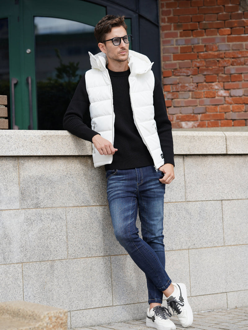 光沢ナイロン中綿ベスト