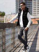 光沢ナイロン中綿ベスト