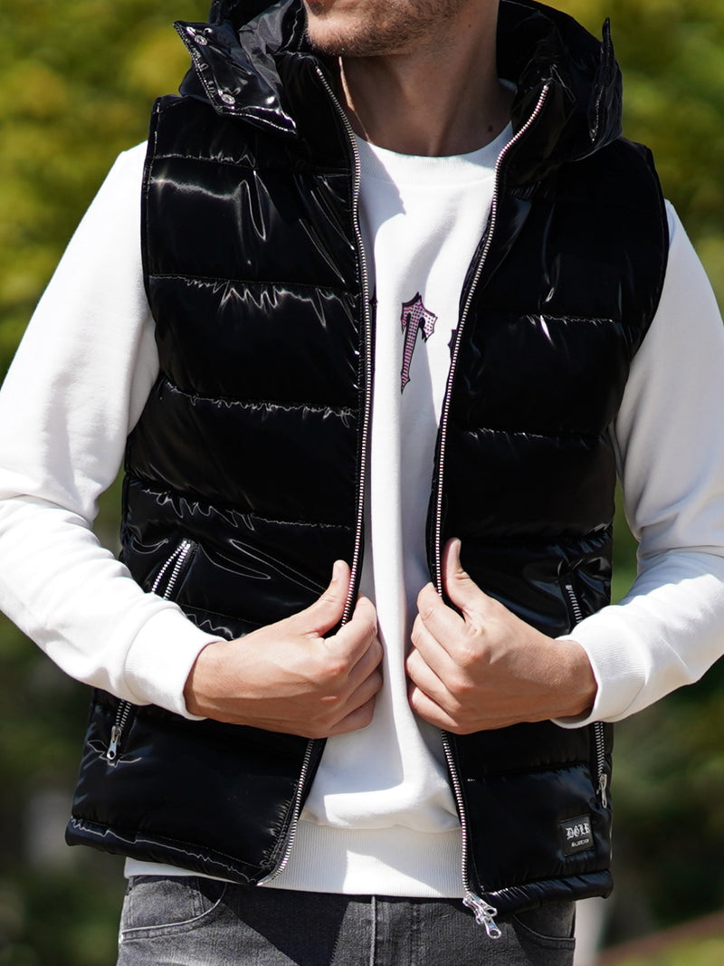 光沢ナイロン中綿ベスト