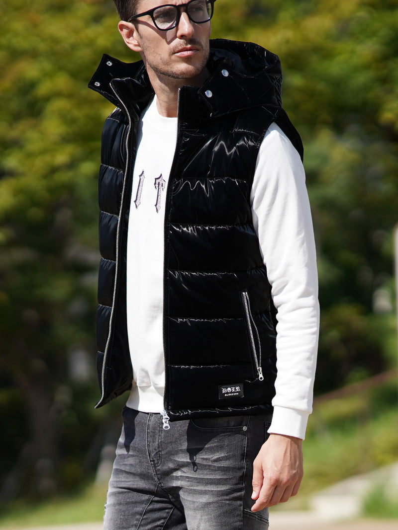 光沢ナイロン中綿ベスト