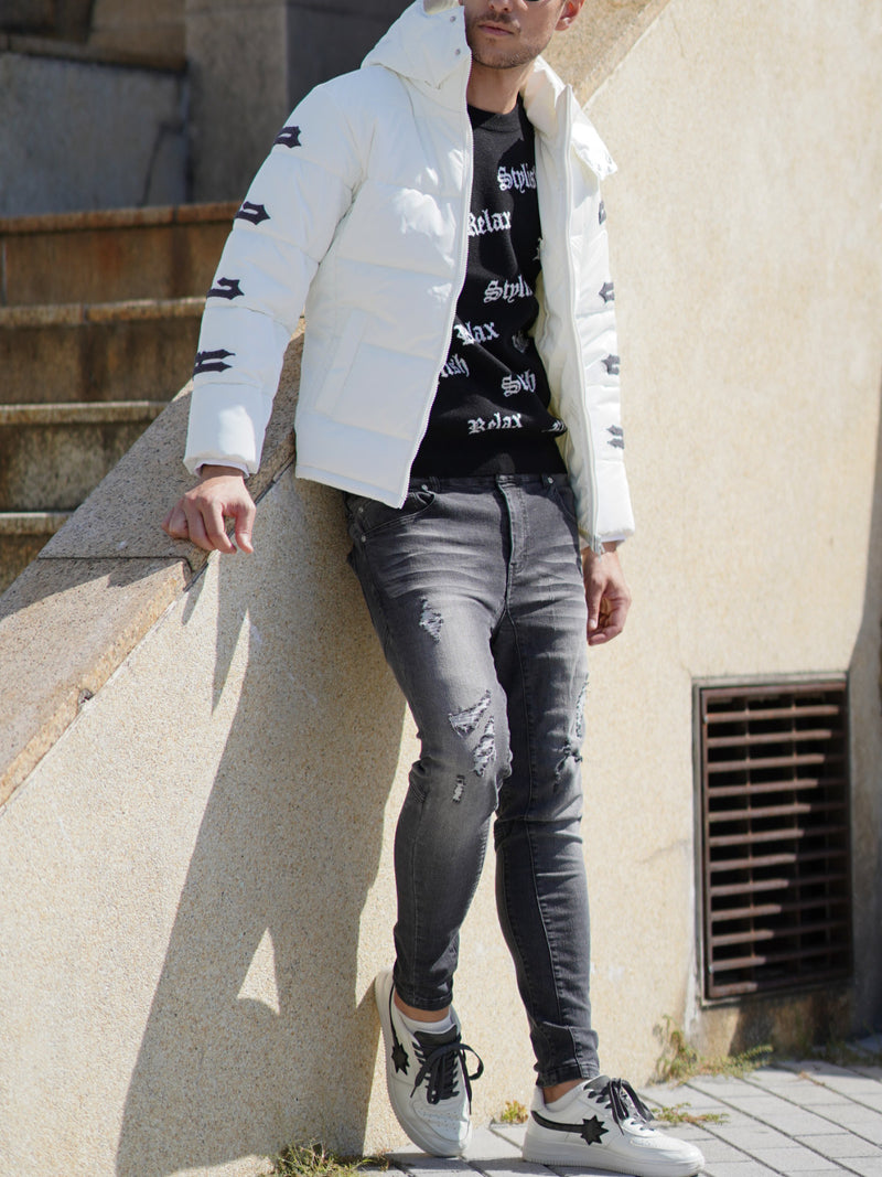 アームロゴ中綿ブルゾン