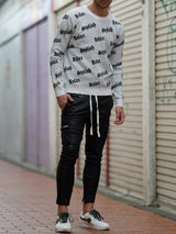 英字総柄ニット