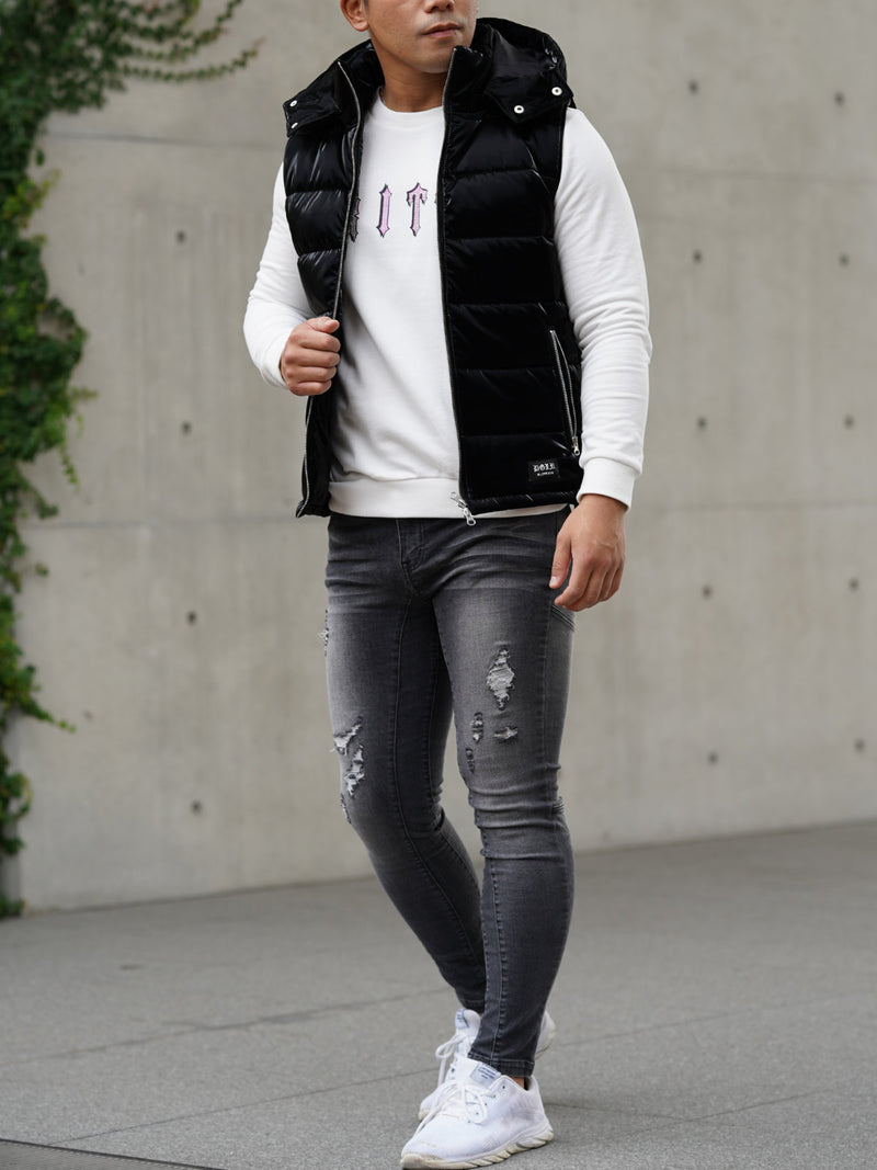 光沢ナイロン中綿ベスト