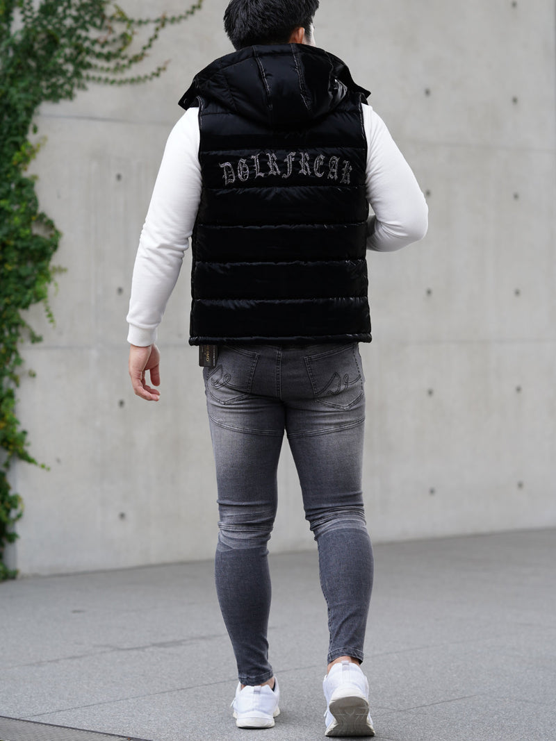 光沢ナイロン中綿ベスト