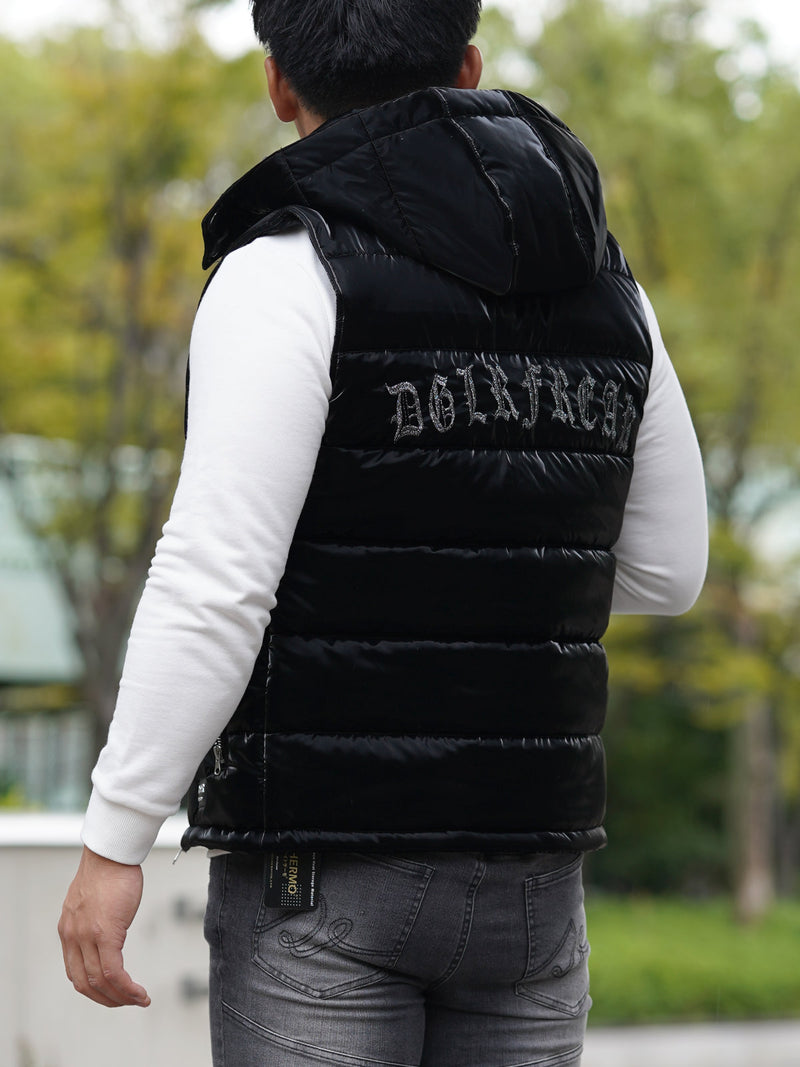 光沢ナイロン中綿ベスト