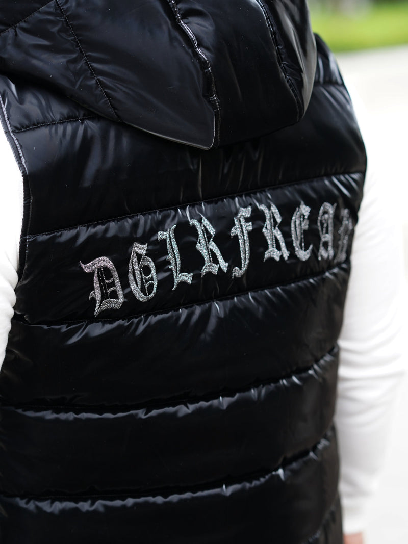 光沢ナイロン中綿ベスト