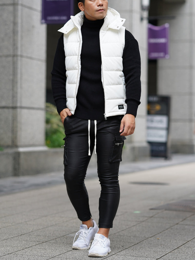 光沢ナイロン中綿ベスト