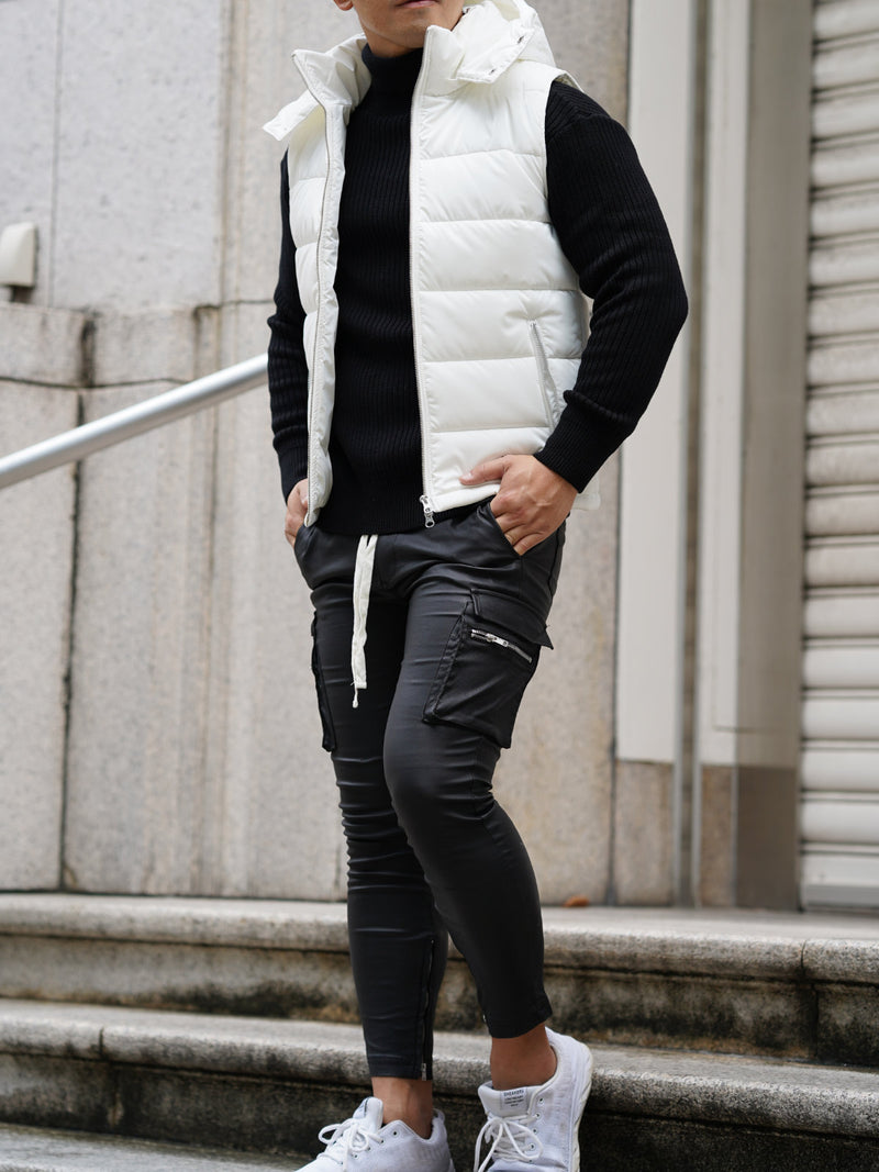 光沢ナイロン中綿ベスト