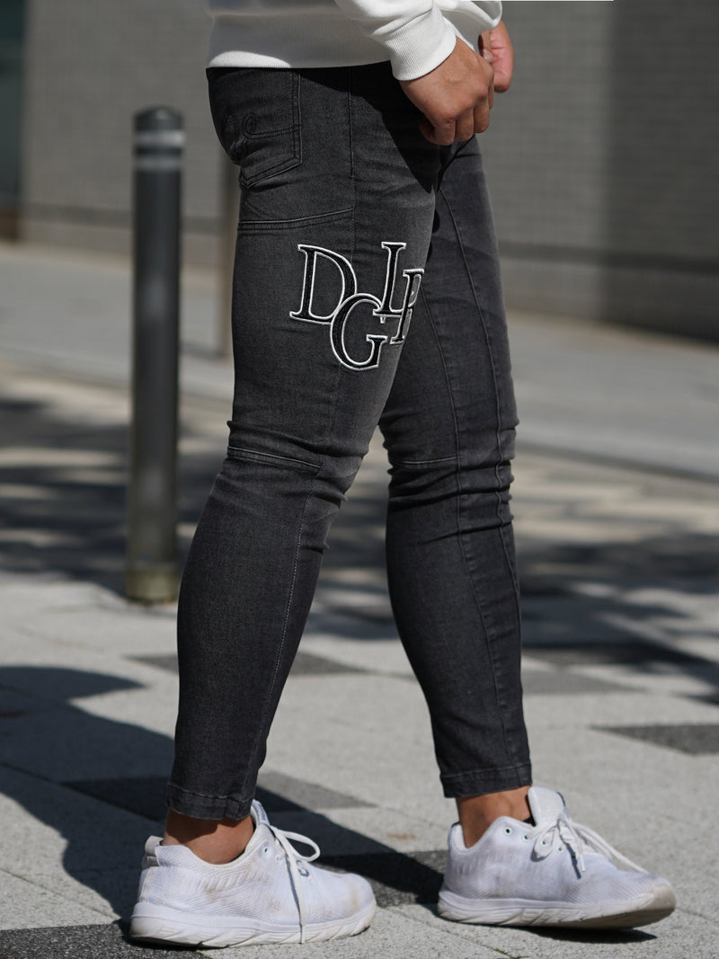 DGLRワッペンBKデニムパンツ