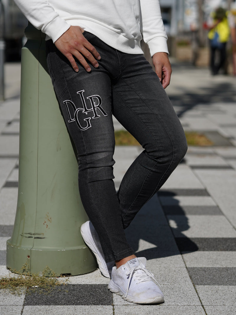 DGLRワッペンBKデニムパンツ