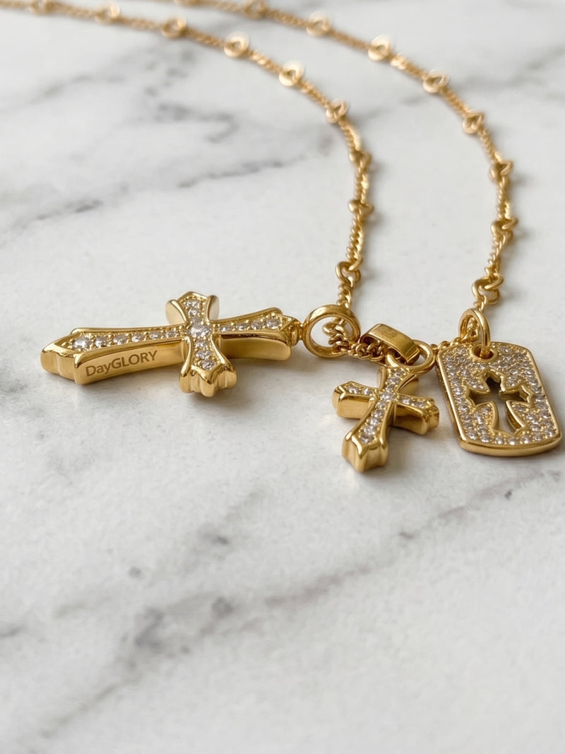 PREMIUM JEWELRY】トリプルクロスネックレス – DayGLORY