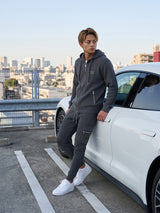 プレートニットジップパーカー