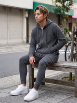 プレートニットジップパーカー