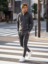 プレートニットジップパーカー