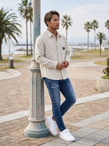 プレートツイードシャツ