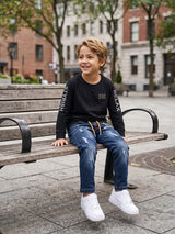 KIDS プレートスリーブ刺繍L/TEE