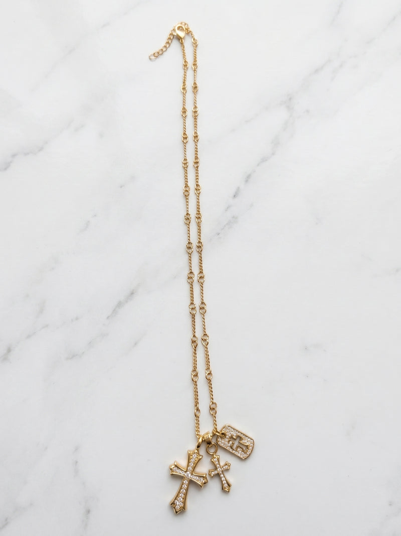 PREMIUM JEWELRY】トリプルクロスネックレス – DayGLORY